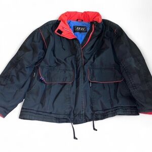 Men’s Vintage 90s Izzi Black/Red Bomber Jacket Full-Zip Size L
